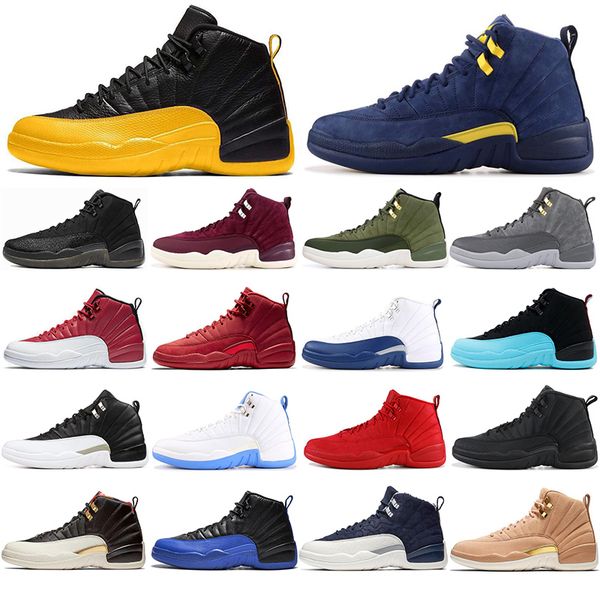 

2020 new arrivals 12s basketball shoes flu game vachetta tan cny mens trainers runner athletics outdoor sport sneakers breathable size 40-47