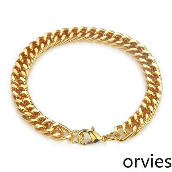 

2020 selling fashion bracelet european hip-hop fashion overbearing hand chain 18 k gold jewelry, Black
