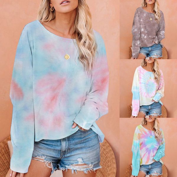 

autumn women gradient sweatshirts off shoulder long sleeve round neck casual pajamas printed set spring casual clothes, Black;blue