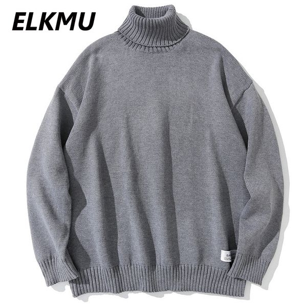 

men's sweaters elkmu turtleneck solid color pullover knitted 2021 harajuku casual knitwear jumper hip hop streetwear men we039, White;black