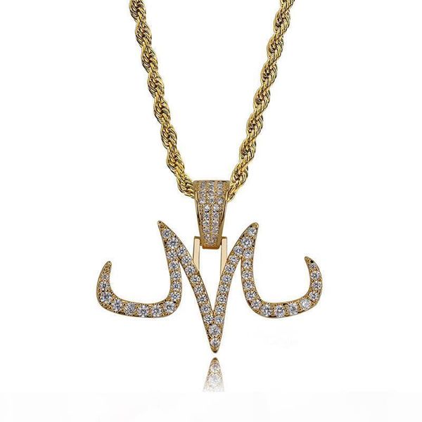 

mens ожерелье новый заказ iced out majin подвеска белый и золотой отделкой цепи hip hop ювелирные золото серебро цвет подвески человек женщи, Silver