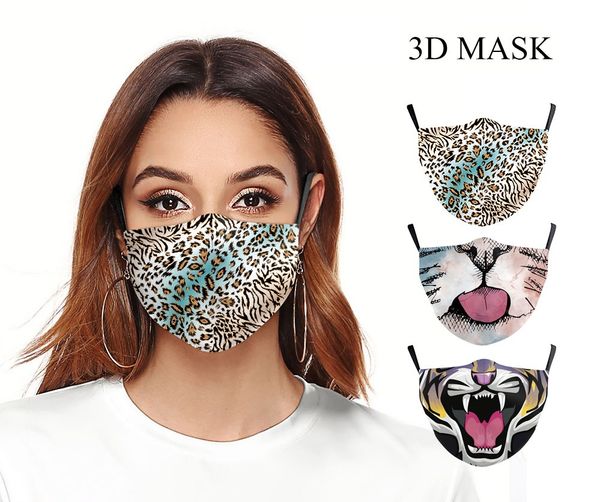 

3d digital printing washable reusable mask animal mouth fashion face mask accessories men women face masks