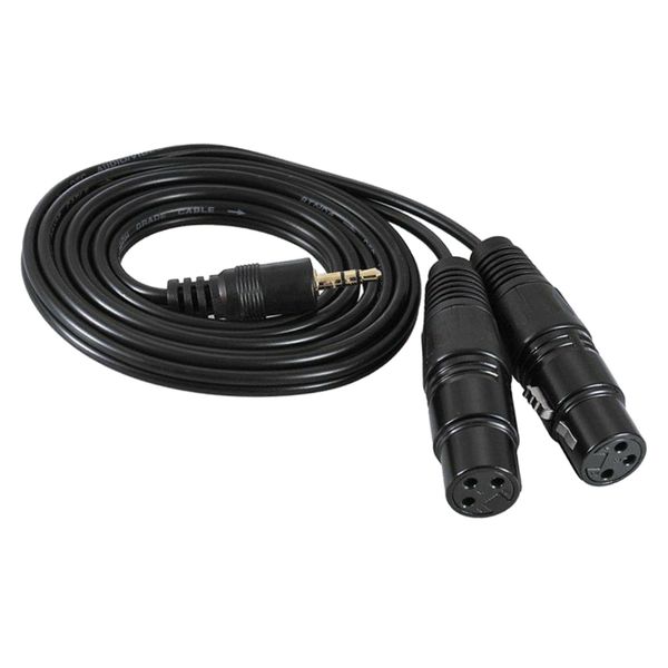 

3.5mm trs male to dual xlr female balanced interconnect audio cable black