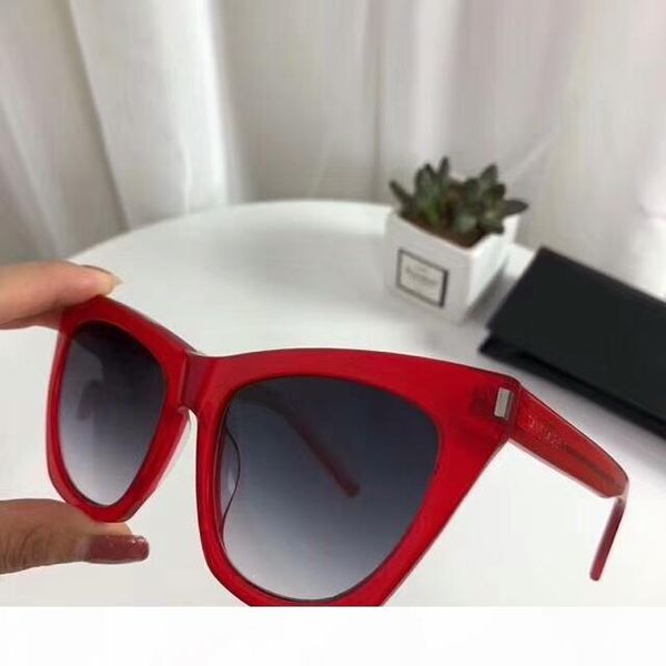 

women sl 214 kate red gray shades sunglasses sonnenbrille fashion cat eye sun glasses eyewear new with case, White;black