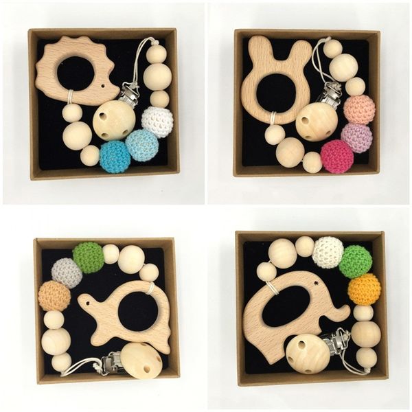 

cartoon beech baby pacifier clip anti dropping chain wooden molar toys holder clips hairball birds tortoise elephant 6 5sy d2