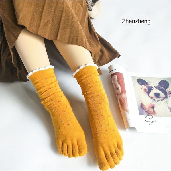 

q78az zhenzheng stacked female japanese and korean lovely wind four seasons all-match fresh medium medium floral middle tube socks short boo, Pink;yellow
