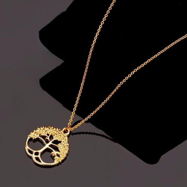 

louleur round tree of life pendant necklace women fashion gold silver color statement necklaces choker for christmas gift