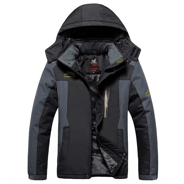 

outdoor jacket thickened windproof printing outdoor jacket men's thickened warm windproof men's warm coat coat printing, Blue;black