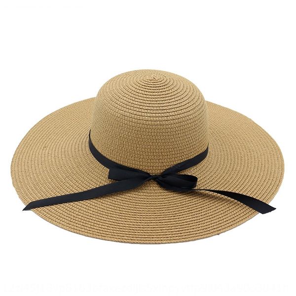 

new female straw beach holiday straw sun beach sun big hat bow sunshade hat, Blue;gray