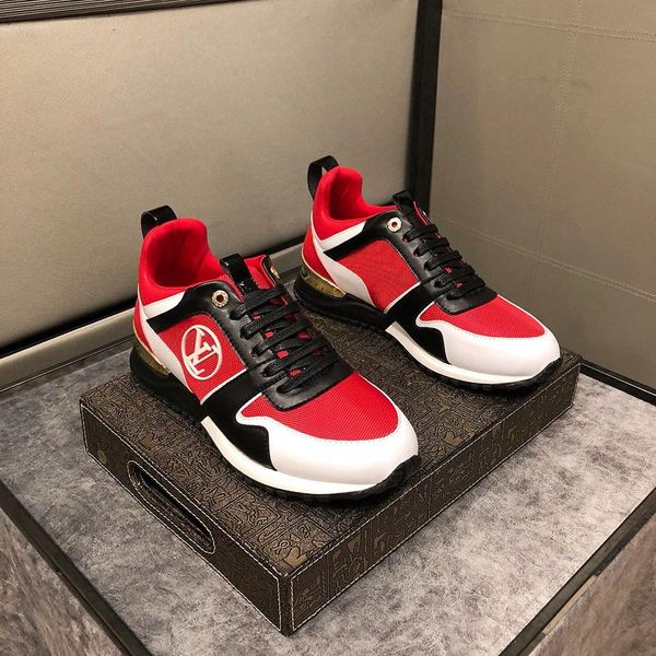 

new fashion luxury men casual shoes leather custom mens lace-up sneakers, breathable mens running tennis shoes big size 08, Black