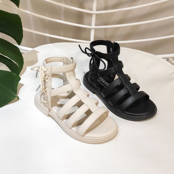 

2020 new children's and sandals girls' fashion high-roman sandals anti-slip princess shoes, Black;red