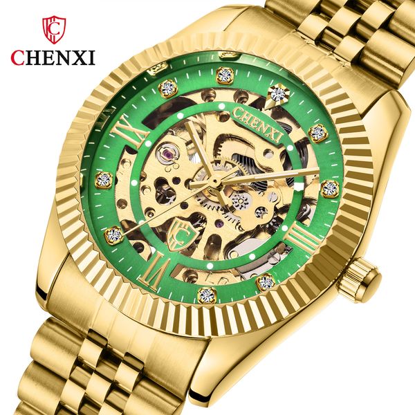 

mechanical watch male brand business watch factory direct wholesale tourbillon hollow mechanical watch, Slivery;brown