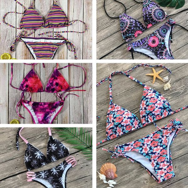 

bikinis push up bikini women thong swimwear 2020 new printed summer bikini set beachwear bathing suit brazilian swimsuit, White;black