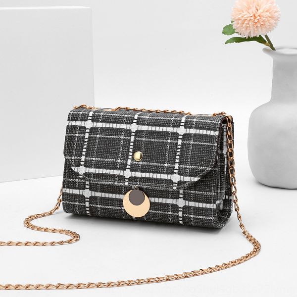 

spring and summer new women's small 2020 korean style plaid fabric hand hipster shoulder crossbody hand satchel small bag satchel bag, White