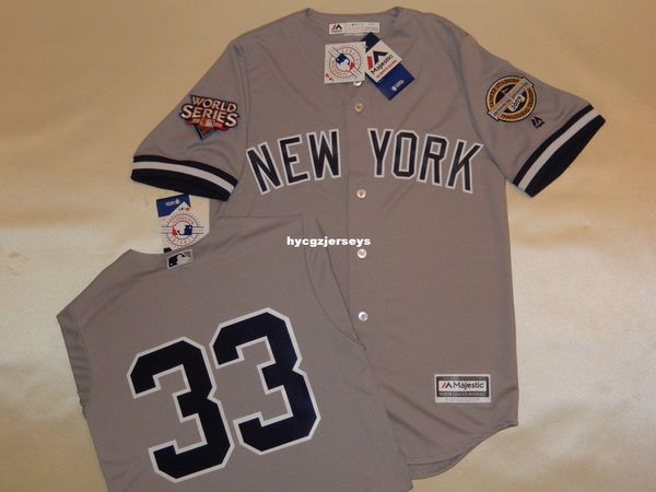 

baseball ny #33 nick swisher 2009 shirt jersey gray new mens stitched jerseys big and tall size xs-6xl for sale