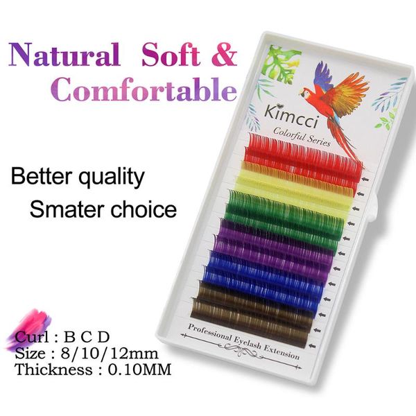 

kimcci mix радуга цвет ложные норка ресницы extension light natural soft красочные поддельный индивидуальные ресницы макияж реснички