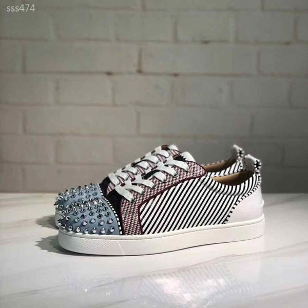

women studded spikes shoe casual shoes fashion red bottoms studded spikes fashion high sneakers red leather vintage boot size35-40 type5, Black
