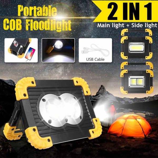 

portable lanterns 50000lums led spotlight work light usb rechargeable 100w outdoor for hunting camping 18650 battery