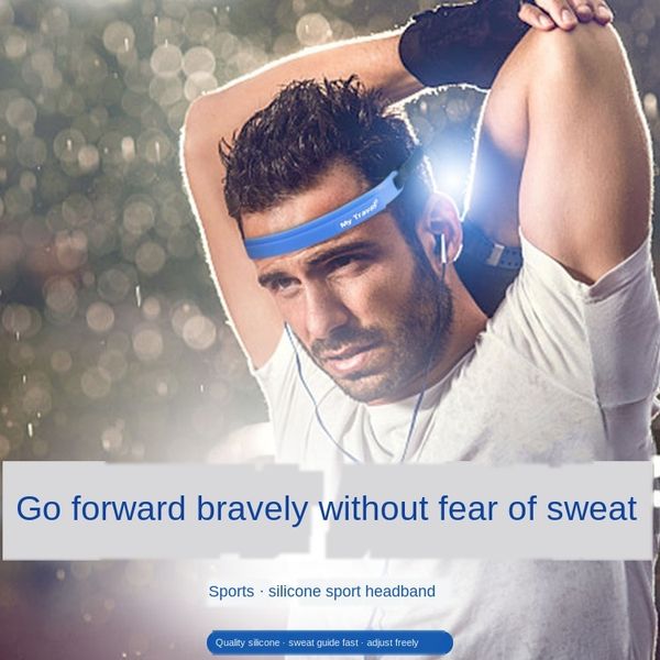 

lzfru silicone sweat-guiding belt headband long-distance running multifunctional bicycle silicone bicycle sweat-relieving belt men's an, Yellow;black