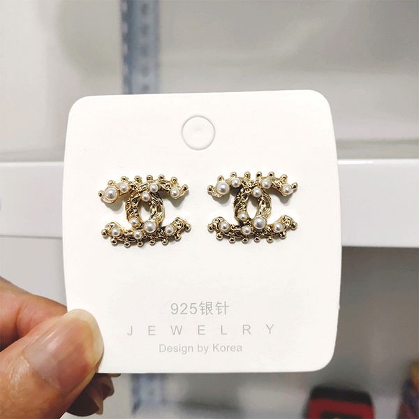 

new big luxury designer earrings temperament personality design letter stud personality fashionable temperament hoop earring for women, Golden;silver