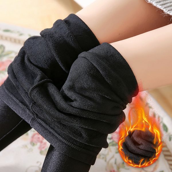 

fashion women winter shiny ankle length leggings new style thick ankle length warming black leggings stretchy high waist satin pants