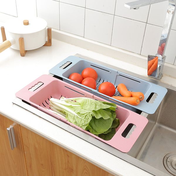 

whole sale retractable adjustable sink retractable vegetable washing basket washing fruit vegetable basket kitchen sink washing basket