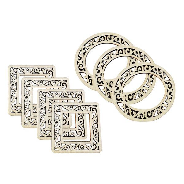 

200x laser cut wood frame pieces engraved blank diy embellishments art decor