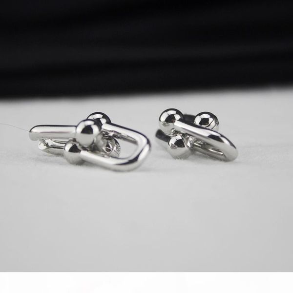 

14k gold earrings for women u shape designer jewelry luxury platinum stud tassel earrings, Golden