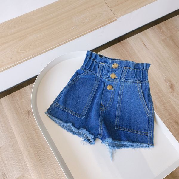 

children's denim shorts summer thin 2020 new style and shorts and jeans all-match outdoor bract girls' jeans fashion ek088, Blue