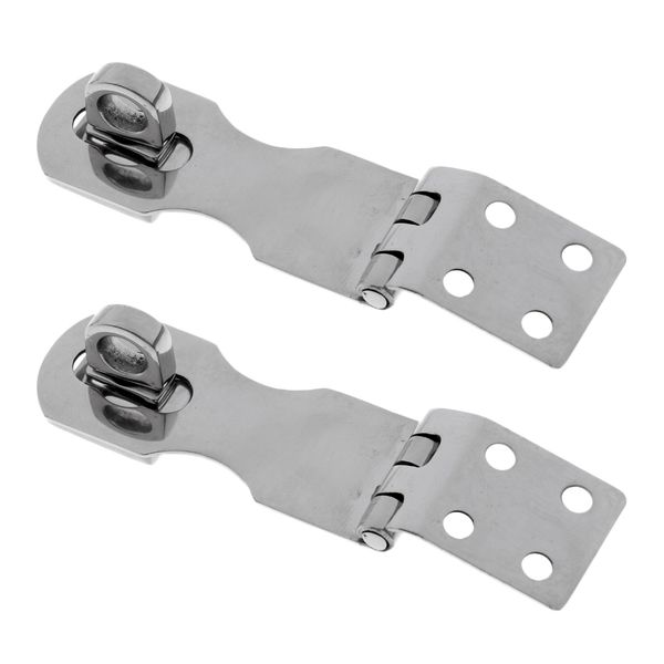 

2x heavy duty marine grade cast stainless steel safety swivel eye locking hasp latch for boat caravan rv door parts hardware 6.5cm