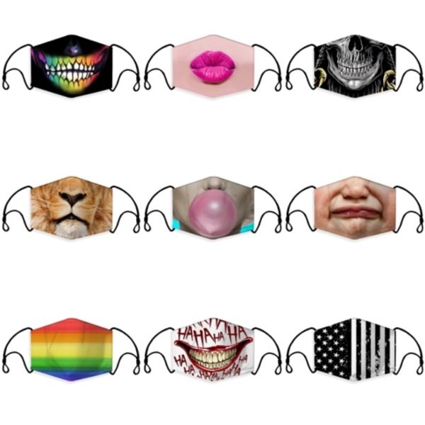 

in stock designer face mask fashiion black face masks starry sky flame camo printing masks ear hanging dust masks#423