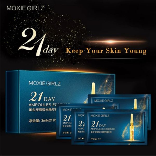 

3ml x 21pcs moxie girls ampoules essence natural health repair dry skin essence skin care anti-aging serum hydrating shrink pores
