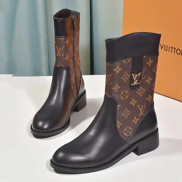 

women ankle boots shoes martin winter booties chaussures de femme with origin box luxury womens shoes fashion type botas de mujer fast ship, Black