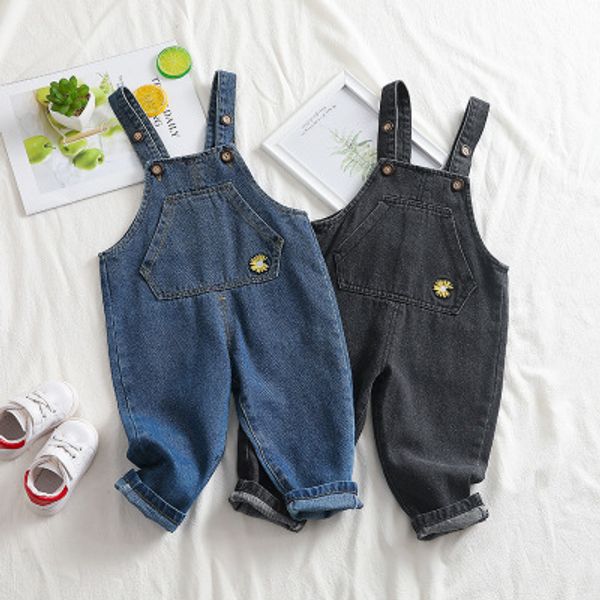 

toddler denim overalls 2020 spring new baby boys and girls fashion suspender jeans kids cowboy overalls girl jeans 1-4 years, Blue