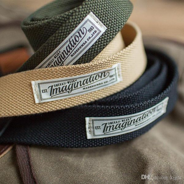 

senior designer belt casual style double buckle belt vintage canvas woven belt jewelry men's three colors ing, Black;brown