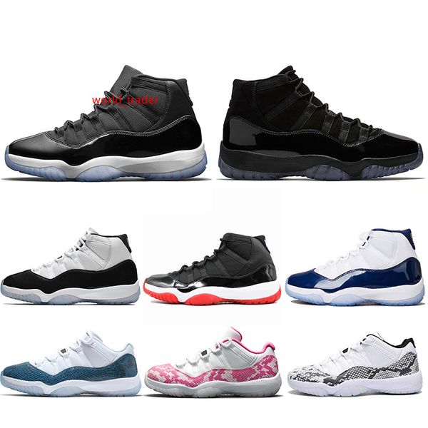 

11 navy pink snakeskin 11s concord 45 men basketball shoes bred space jam cap and gown mens trainer sports sneakers wholesale
