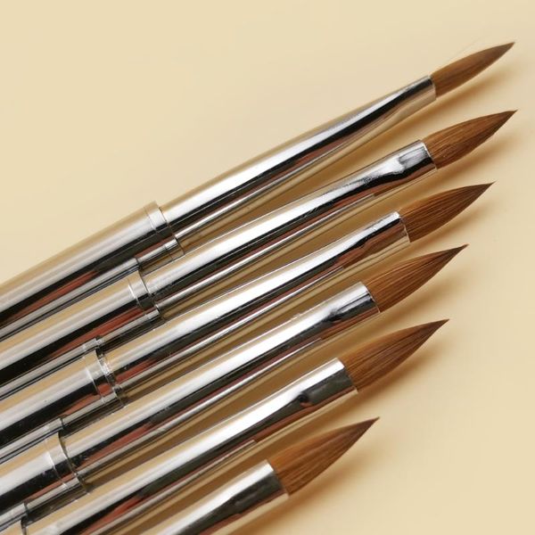 

1pc колонковая соболь акриловые косметические pen nail art brush размер no.4 uv gel carving pen brush liquid powder diy nail drawing