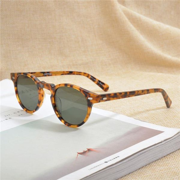 

Gregory Peck Vintage Polarized Sun Glasses OV5186 Clear Frame Sunglasses Brand Designer men women Sunglasses gafas oculos T200612