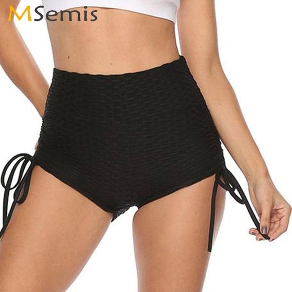 

women's panties womens high waist booty shorts exotic drawstring slim fit fitness short pants ruched bulifting mini leggings streetwear, Black;pink
