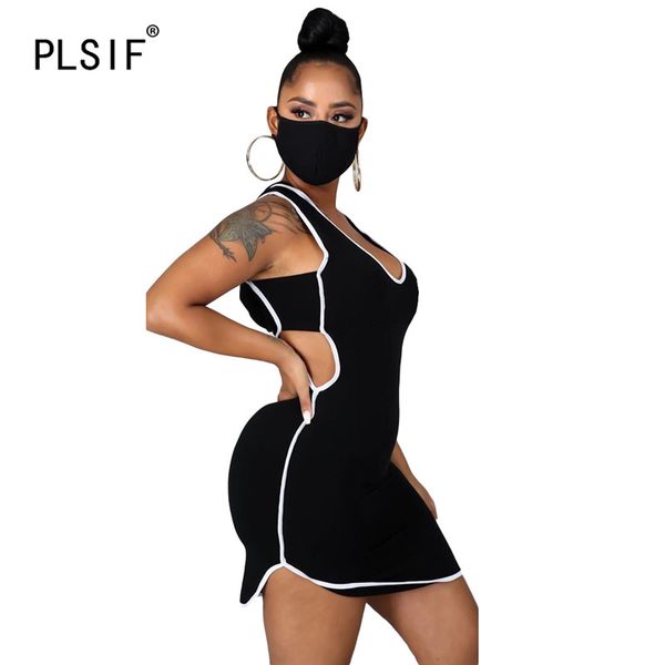 

summer recommend black u neck sheath dress tight club party lady fashion skinny dress high street women, Black;gray
