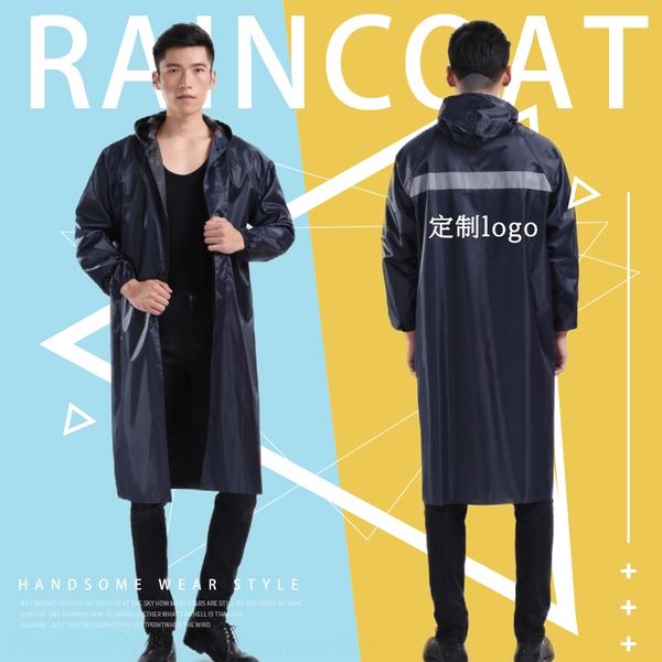 

1vnoy fashion thickened rain protection oxford cloth long reflective raincoat coat oxford cloth one-piece hiking property labor protec
