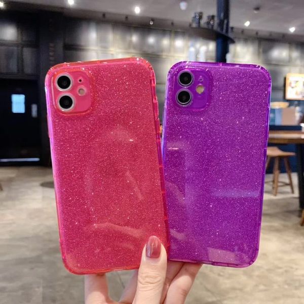 

protective phone case for iphone 11 pro max xr xs max 7 8 plus x soft tpu colorful fluorescent clear anti-fall cases