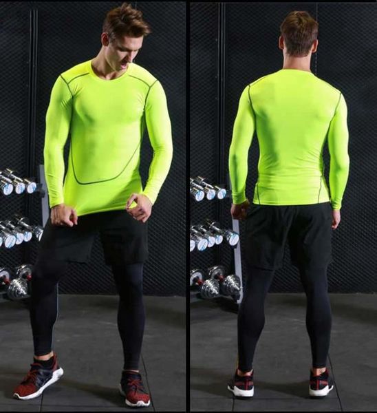 

tights men's quick-dry breathable sports base clothing compressing cloth football basketball running long sleeve ultra-stretch, Black;blue