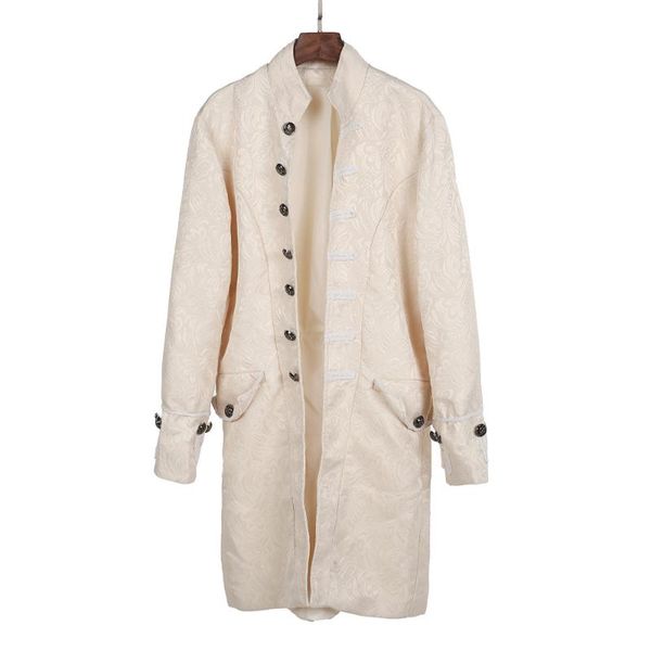 

gothic plus size men's jacket long sleeve men's print coat tailcoat jacket frock coat uniform costume praty outwear, White;black