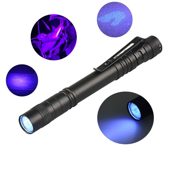 

gm 365nm 3w led uv penlight mini uv led pen light with clip function pen for pet urine detect use battery