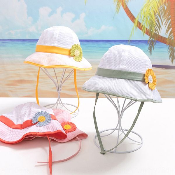

vigob chrysanthemum baby net sunscreen sunscreen children's hat sun hat full-mesh breathable children's sun protection cap large e, Blue;gray