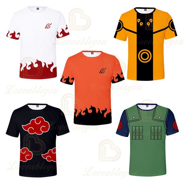 

japanese anime naruto 3d print tshirt men hip hop streetwear tee t shirt boys 5 colors cool clothes man, White;black