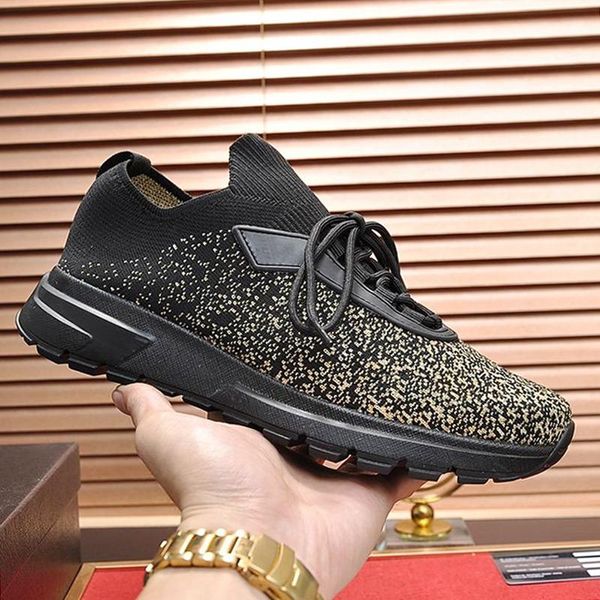 

mens shoes sneakers casual with origin box luxury scarpe da uomo prax 01 knit fabric sneakers luxury footwears chaussures pour hommes hot, Black