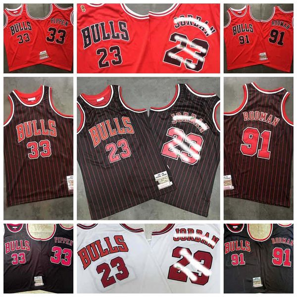 

chicago bulls men 23 michael ncaa scottie 33 pippen jersey dennis 91 rodman jersey college basketball jerseys mj 1996 bull jersey, Black;red