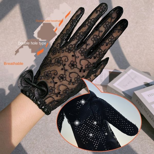 

oep6s lace genuine leather summer driving bicycle breathable hole sun protection stage performance touch bicycle bicyclelace bicyclescreen t, Black